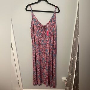 Simply Southern Pink Maxi Dress with Blue Seahorse Print